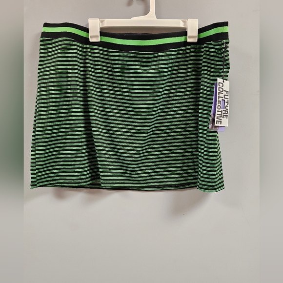 Women's Mini Skirt Striped Green - Picture 4 of 5